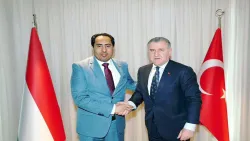 الوزير البكري يبحث مع نظيره التركي سبل تعزيز العلاقات بين اليمن وتركيا